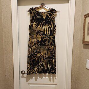 Connected Apparel, Tropical Black Gold Green, size 16.
